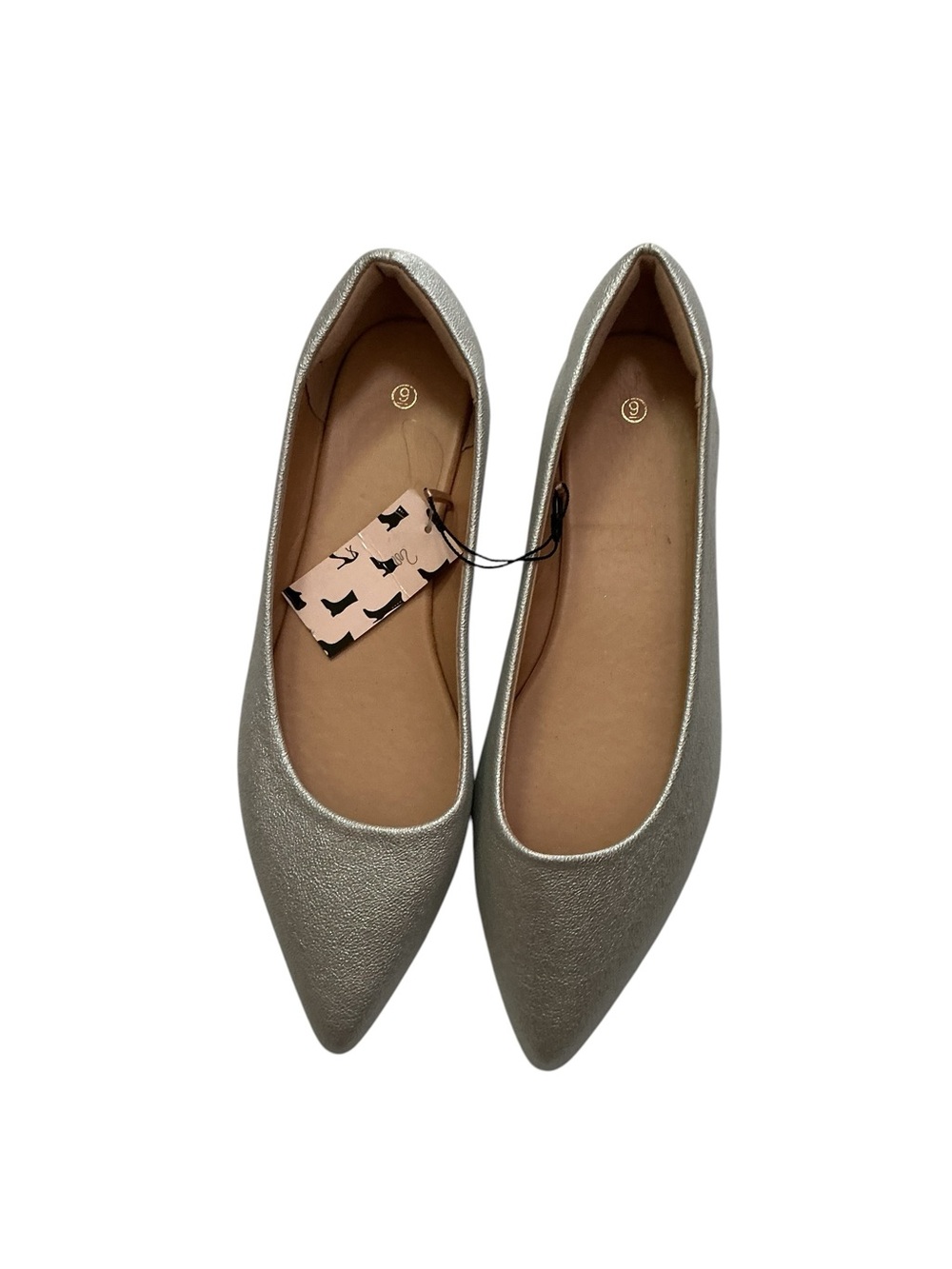 Women’s Metallic Pointed-Toe Ballet Flats - Silver